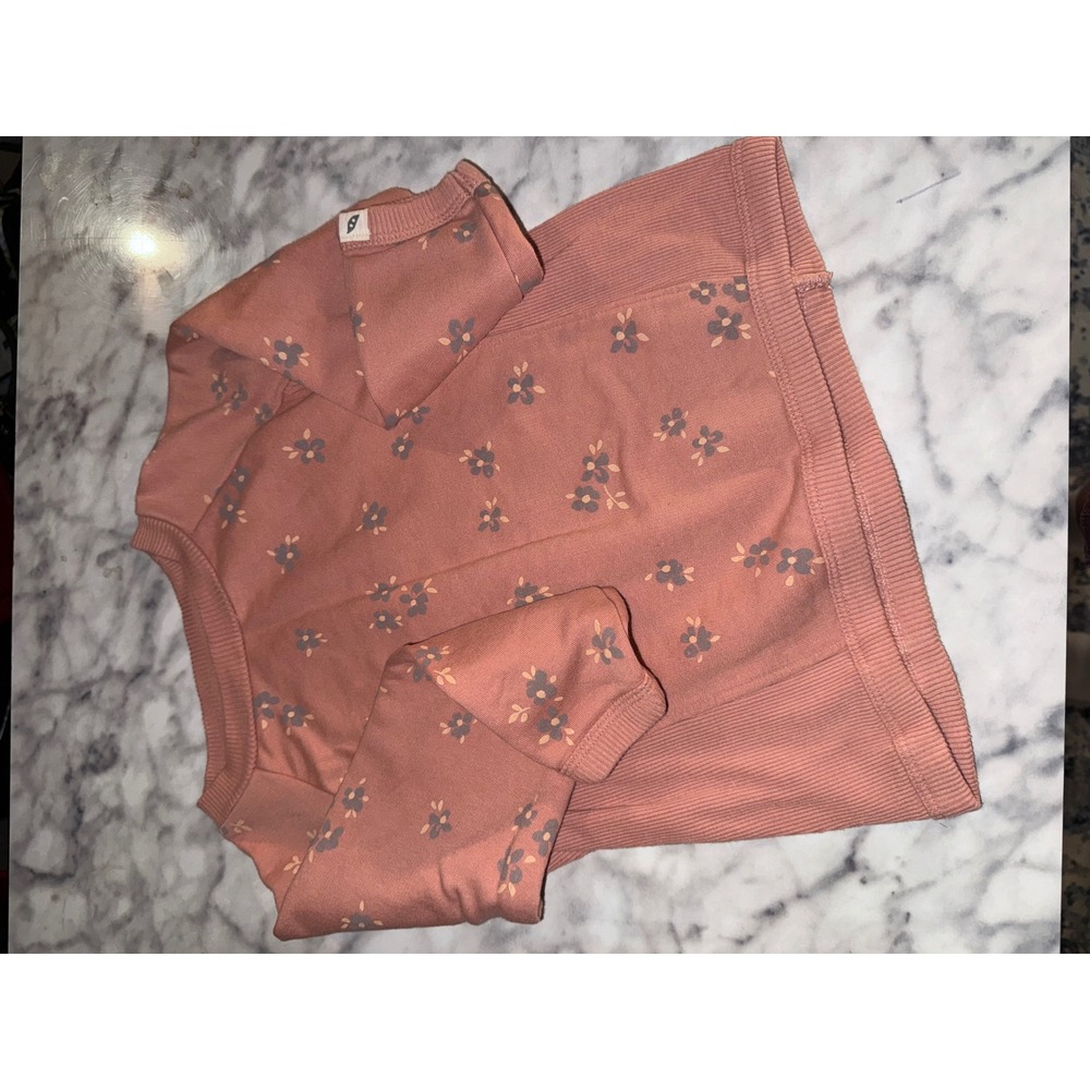 Easy Peasy Kids‎ Floral Sweatshirt Long Sleeve Rose Pink Size 4T Organic Cotton